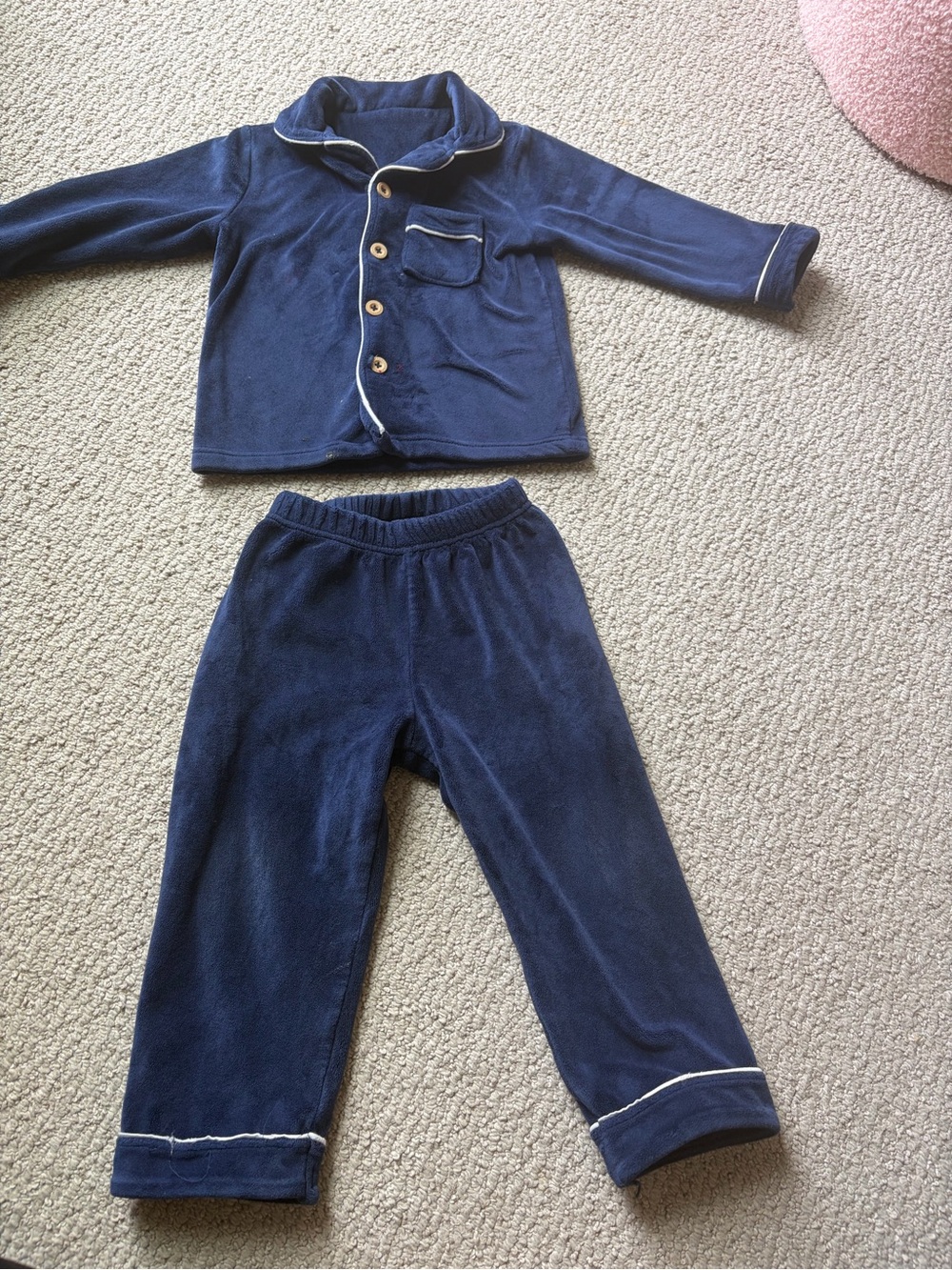 Navy Blue Button-Up pajama set